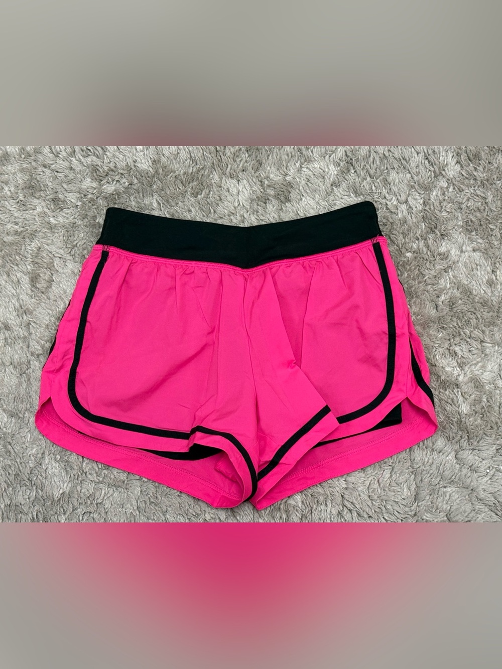 Victoria's Secret Hot Pink Athletic Shorts with Black Waistband